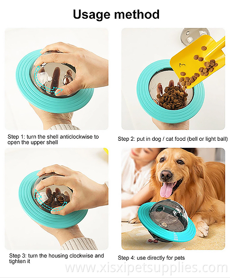 Popular Amazon UFO shape dog toy Pet Plastic leaking Food toys ball treat Feeder training toy